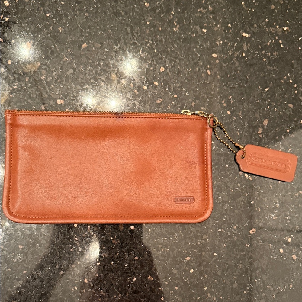 Vintage Coach Tan Leather Pouch